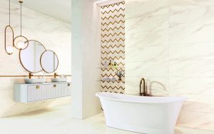 PARADYŻ CALACATTA SPARKLE GOLD POŁYSK PŁYTKA ŚCIENNA 29,8X89,8