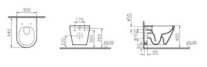 VITRA INTEGRA 7040B003-0075 MISKA WC WISZĄCA BEZ KOŁNIERZA WEWNĘTRZNEGO 50X36, BIAŁY