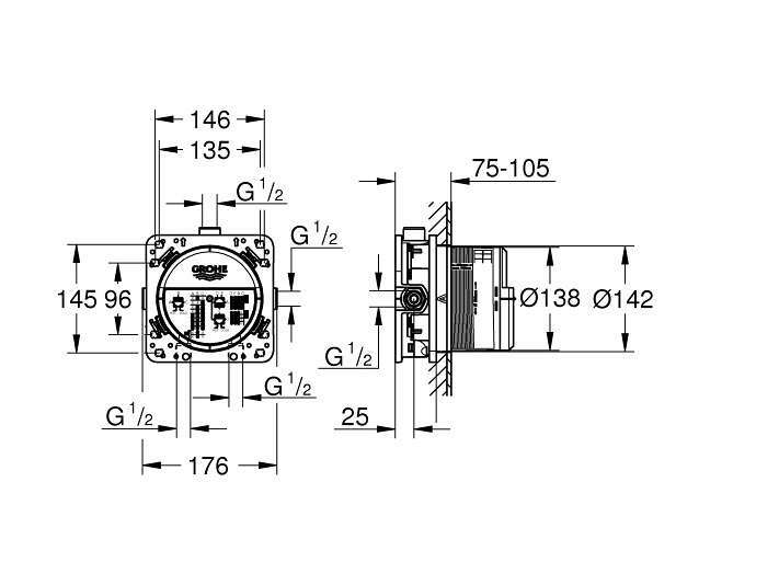 GROHE RAPIDO SMARTBOX 35600000 ELEMENT PODTYNKOWY
