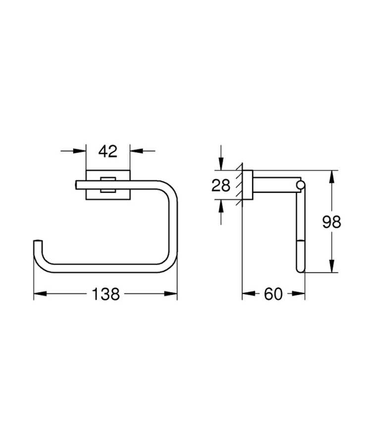 OUTLET: GROHE ESSENTIALS CUBE 40507001 UCHWYT NA&nbsp;PAPIER , CHROM