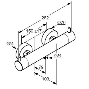 KLUDI BOZZ 352030538 BATERIA NATRYSKOWA Z TERMOSTATEM