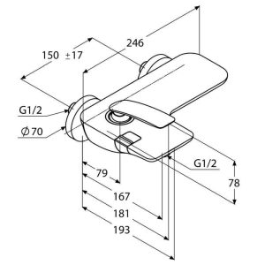 KLUDI BALANCE 524450575 BATERIA WANNOWO-PRYSZNICOWA CHROM