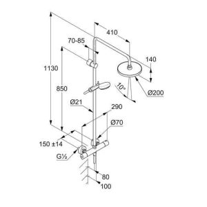 KLUDI DUAL SHOWER SYSTEM 680940500 ZESTAW NATRYSKOWY TERMOSTATYCZNY ,CHROM