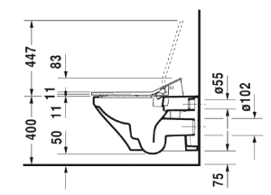 DURAVIT SENSOWASH SLIM/DURA STYLE 631001002004300 WC WISZĄCE