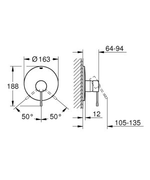  GROHE ESSENCE 19286001 BATERIA PRYSZNICOWA PODTYNKOWA, CHROM