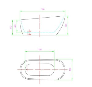 EMPORIA MEGA-N XL WS205-1700 WANNA AKRYLOWA ZE ZINTEGROWANYM PRZELEWEM 170X78X72