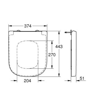 GROHE EURO CERAMIC 39330001 DESKA WC WOLNOOPADAJĄCA 44,3X37,4 CM