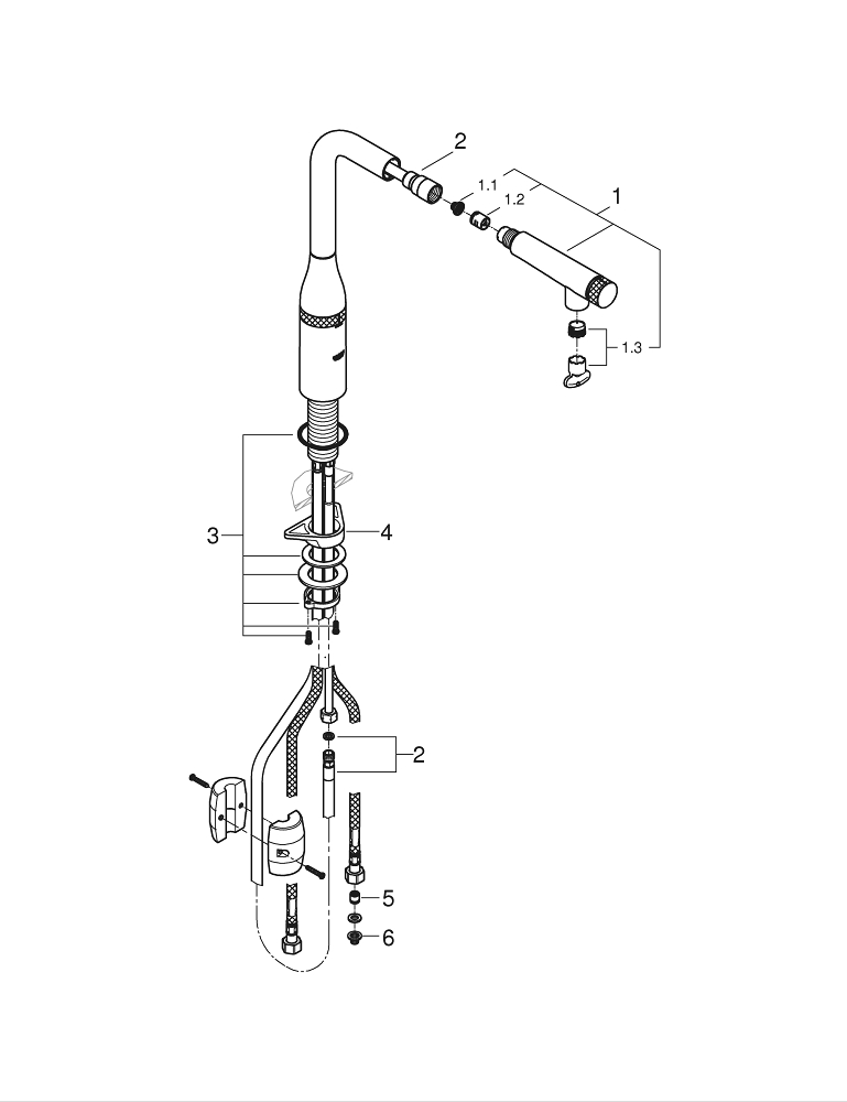 GROHE ESSENCE 31615000 BATERIA ZLEWOZMYWAKOWA Z&nbsp;FUNKCJĄ SMARTCONTROL, CHROM