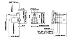 GRAFF 2394100BK ELEMENT PODTYNKOWY DO BATERII WANNOWO-PRYSZNICOWEJ
