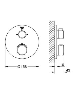 GROHE GROHTHERM 24077000 BATERIA WANNOWA TERMOSTATYCZNA, PODTYNKOWA, CHROM