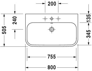 DURAVIT HAPPY D.2 2318800000 UMYWALKA 80X50