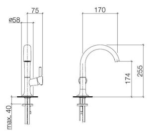 DORNBRACHT LA FLEUR 33521955-00 BATERIA UMYWALKOWA BEZ KORKA, CHROM