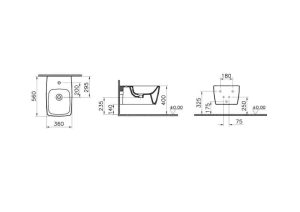 VITRA METROPOLE 5675B003-0288 BIDET WISZĄCY 56X36