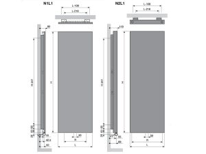 VASCO NIVA N1L1 111910420122011880301-0000 GRZEJNIK 122X42 CM, KOLOR M301 ANTRACYT STRUKTURA