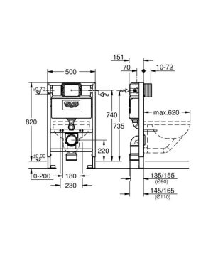 GROHE RAPID SL 38526000 STELAŻ PODTYNKOWY DO WC