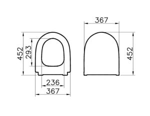 VITRA SENTO SLIM 120-083R009 DESKA WC WOLNOOPADAJĄCA 45,2X36,7 CM, CZARNY MAT