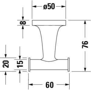 DURAVIT STARCK T 0099304600 HACZYK NA RĘCZNIK PODWÓJNY , CZARNY MAT