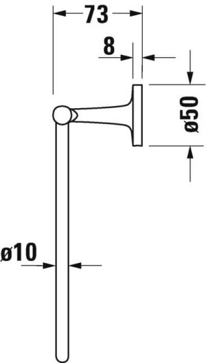 DURAVIT STARCK T 0099474600 WIESZAK NA RĘCZNIK, CZARNY MAT