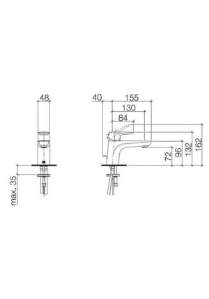 DORNBRACHT SUBWAY 33500935-00 BATERIA UMYWALKOWA, CHROM