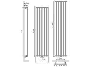 VASCO VERTILINE VC 112970445180000990301-2800 GRZEJNIK 180X45 , KOLOR M301 ANTRACYT STRUKTURA