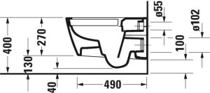 DURAVIT VIU 2511090000 MISKA WISZĄCA WC BEZRANTOWA 57X37