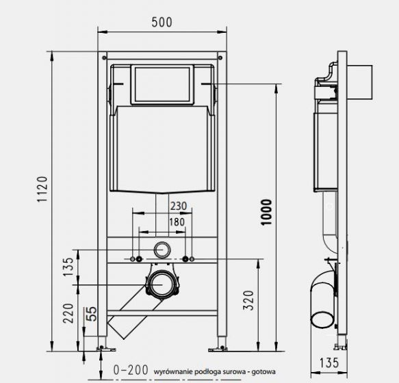 WERIT JOMO 174-91100700-00/103-000000005 STELAŻ DO&nbsp;WC H=112 CM&nbsp;Z&nbsp;MOCOWANIEM