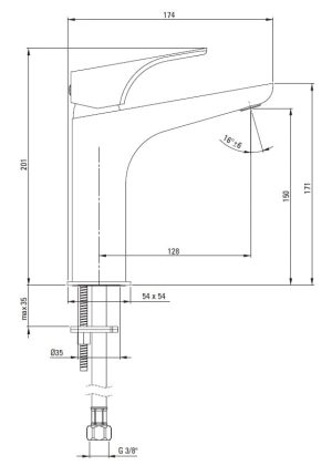 DEANTE HIACYNT BQH_A20K BATERIA UMYWALKOWA WYSOKA, BIAŁA