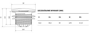 EXCELLENT ARIN.3485.01WH KOREK KLIK-KLAK DO WANIEN WOLNOSTOJĄCYCH , BIAŁY MAT