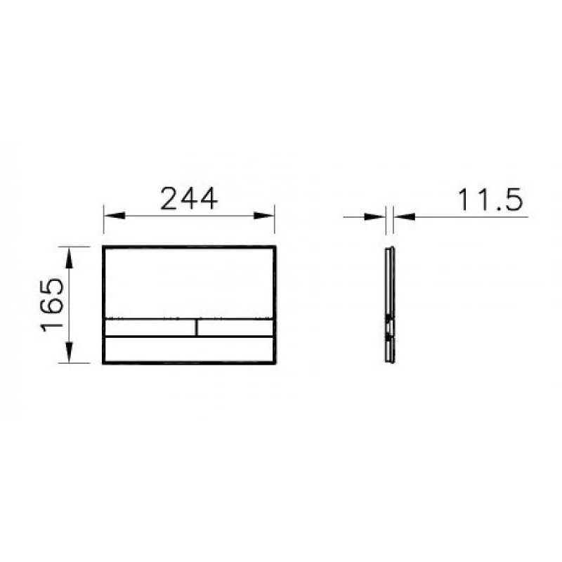VITRA SELECT 740-1101 PRZYCISK SPŁUKUJĄCY , SZKŁO CZARNE , PRZYCISKI CHROM
