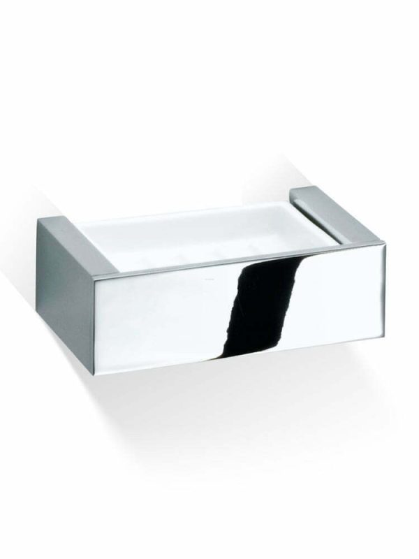DECOR WALTHER 0591100 BK&nbsp;WSS BRICK MYDELNICZKA MONTOWANA NA&nbsp;ŚCIANIE, CHROM/PORCELANOWA BIEL