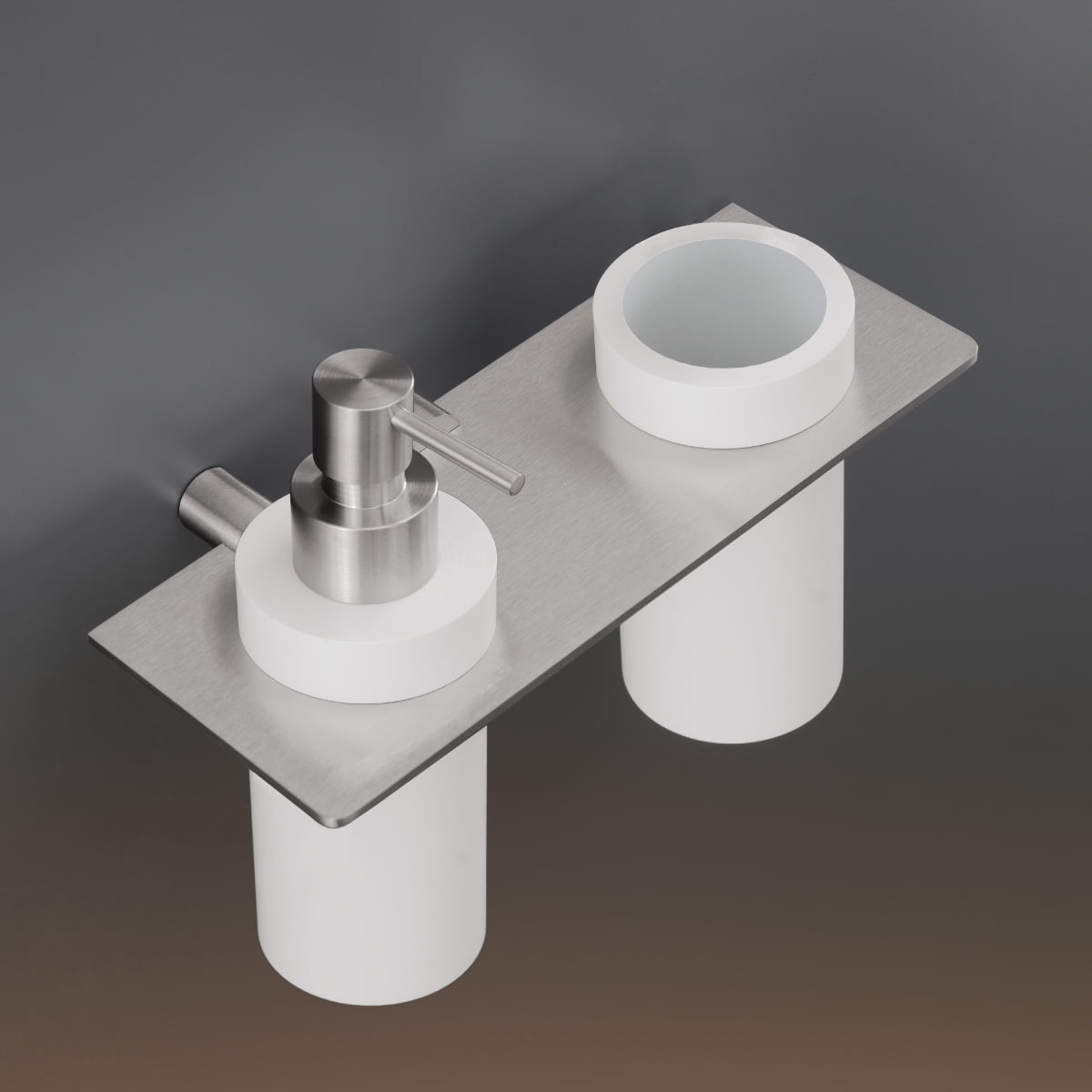 CEADESIGN MEN05S PÓŁKA NA&nbsp;DOZOWNIK DO&nbsp;MYDŁA I&nbsp;KUBEK 200X95, STAL NIERDZEWNA, SATYNA