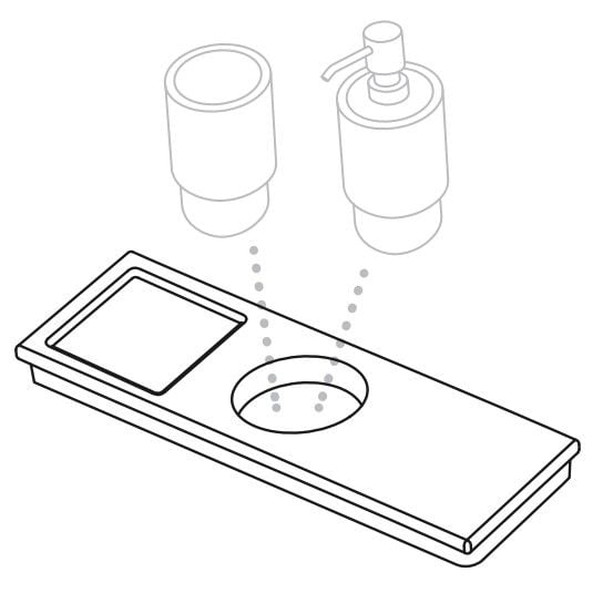 CIELO ACMP3 PÓŁKA Z&nbsp;OTWOREM NA&nbsp;DOZOWNIK/SZKLANKĘ 12X30XH2, KOLOR BIAŁY
