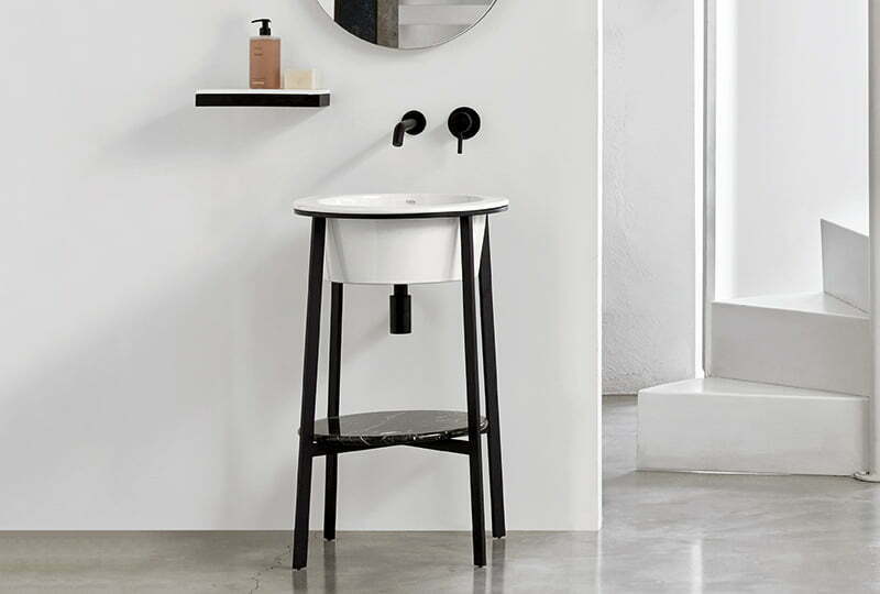 CIELO CAPITCOLORBA CATINO TONDO PÓŁKA CERAMICZNA DO&nbsp;SZAFKI, BASALTO