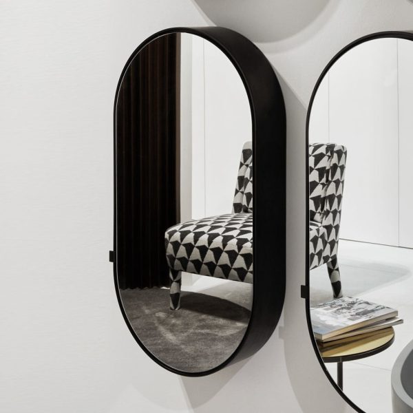 CIELO CASPCONM CATINO LUSTRO OWALNE Z&nbsp;SZAFKĄ, CZARNY MAT