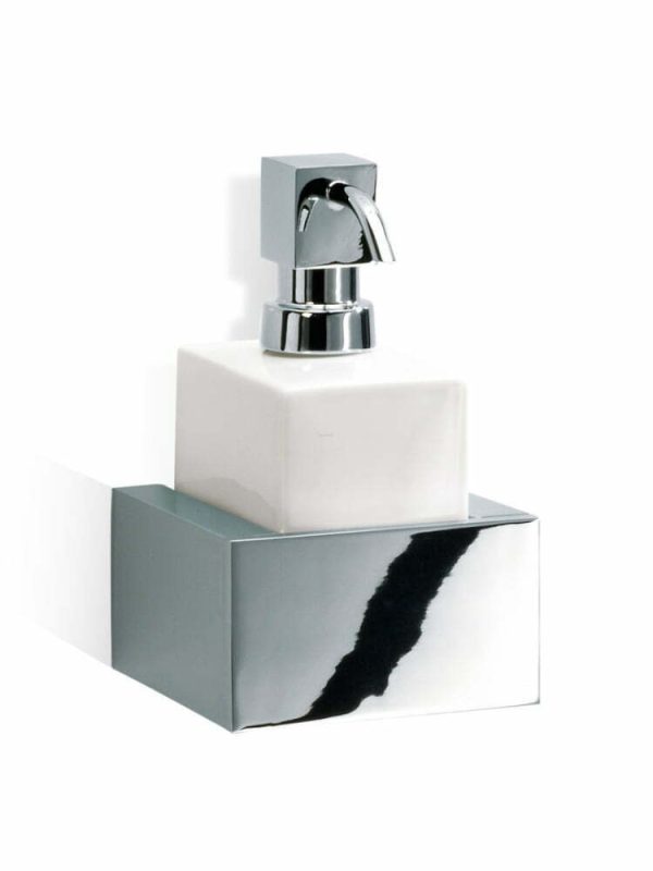 DECOR WALTHER 0590900 BK&nbsp;WSP BRICK DOZOWNIK DO&nbsp;MYDŁA MONTOWANY DO&nbsp;ŚCIANY CHROM/PORCELANOWA BIEL