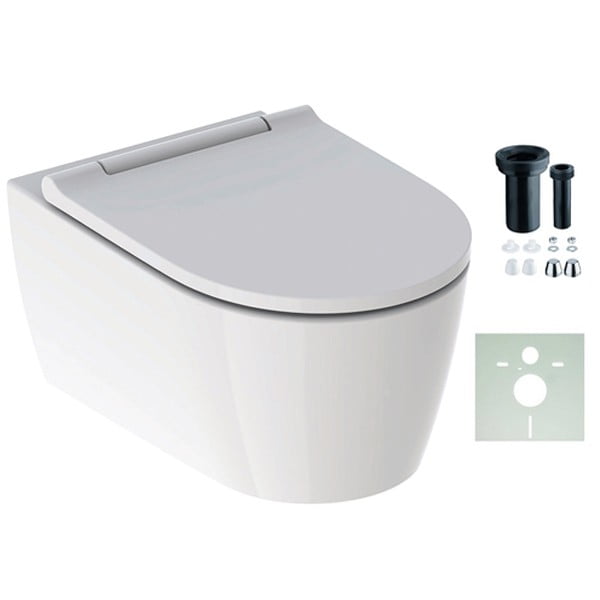 GEBERIT ONE 500.201.01.1MISKA WISZĄCA WC 54X37 TURBOFLUSH Z DESKĄ WOLNOOPADAJĄCĄ, ŁATWE WYPINANIE KOLOR BIAŁY
