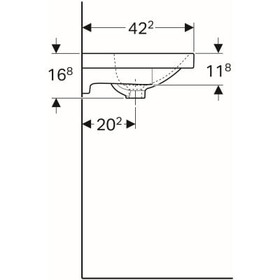 GEBERIT ACANTO 500.631.01.2 UMYWALKA CERAMICZNA 60X42X16,8H CM, BIAŁA
