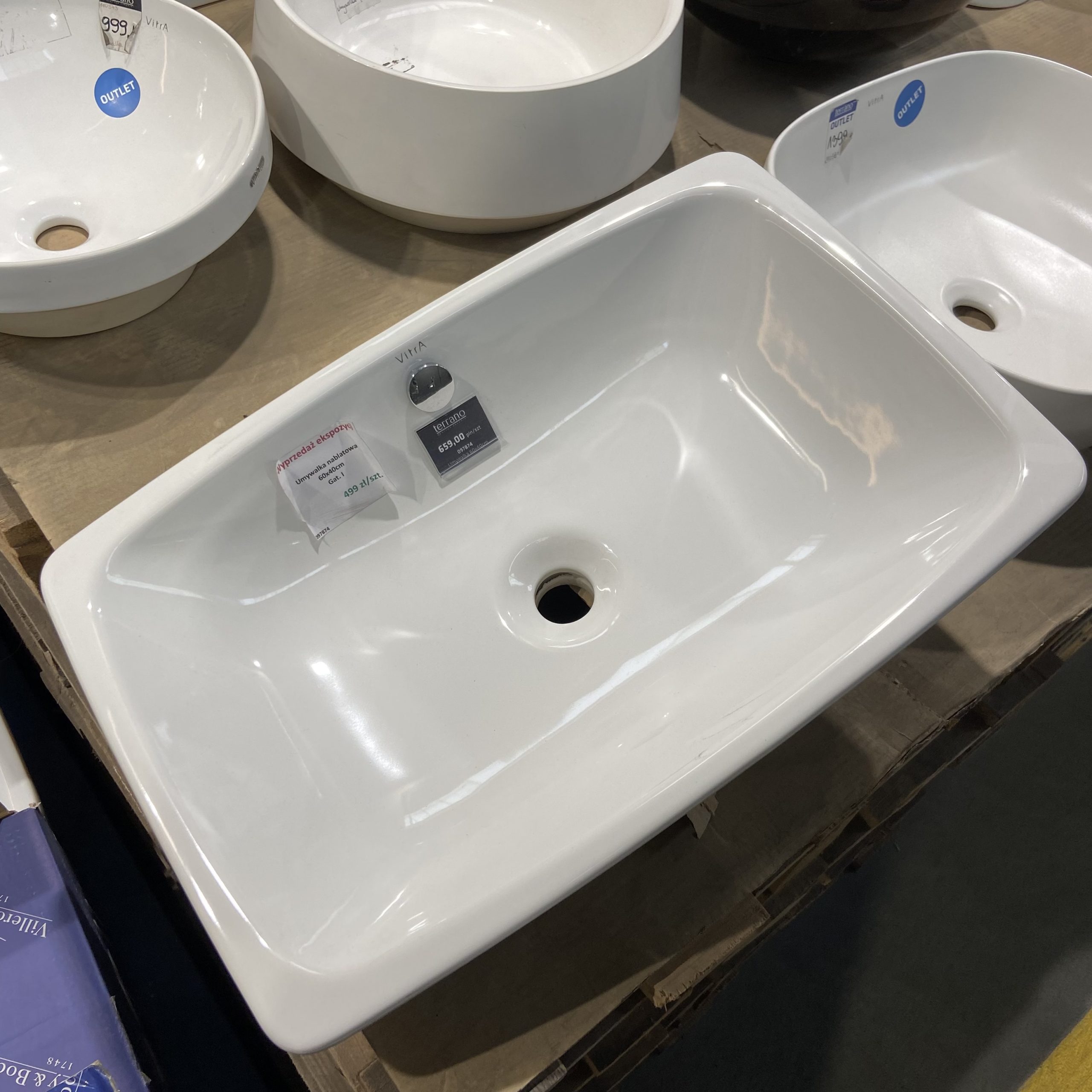 OUTLET: VITRA 5668B003-0012 METROPOLE, UMYWALKA NABLATOWA, 60X40