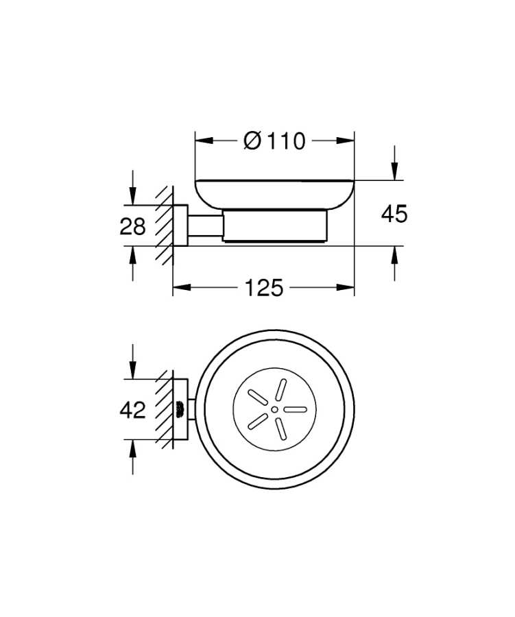 GROHE ESSENTIALS CUBE 40754001 MYDELNICZKA Z&nbsp;UCHWYTEM , CHROM