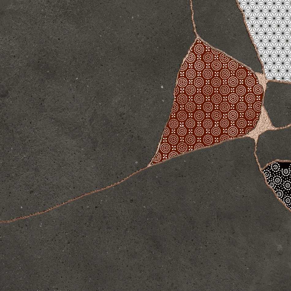 FIORANESE KINTSUGI JAPAN HIBI DARKNESS KTJ600R PŁYTKA GRESOWA 60,4X60,4