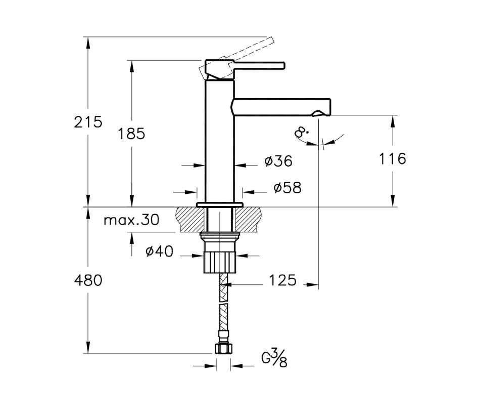 VITRA ORIGIN A42556 BATERIA UMYWALKOWA , CHROM