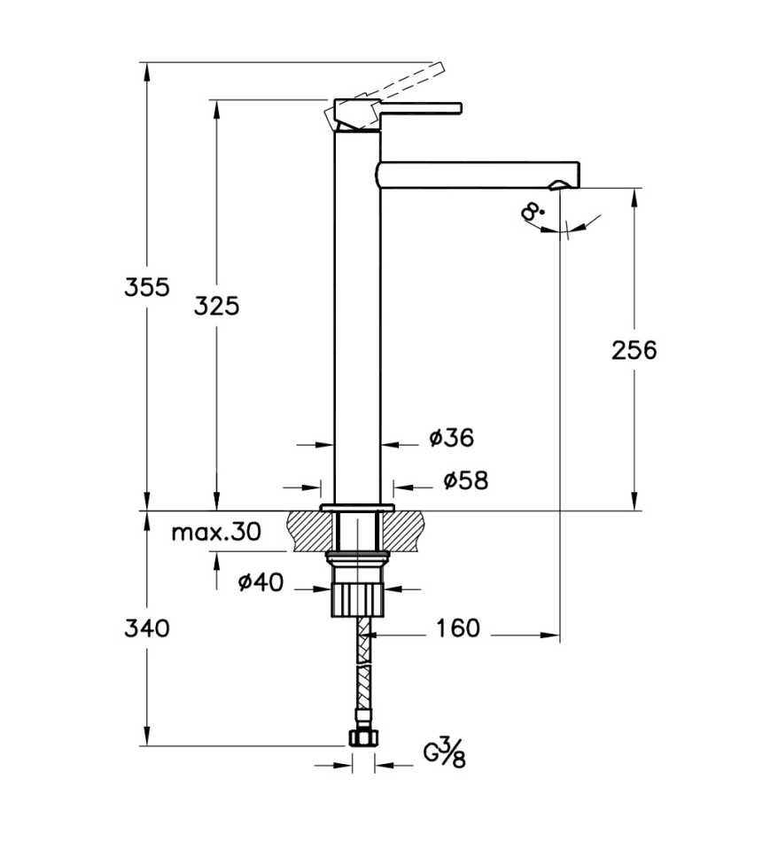 VITRA ORIGIN A42558 BATERIA UMYWALKOWA WYSOKA , CHROM