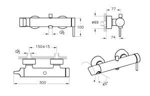VITRA ORIGIN A4261926 BATERIA WANNOWO-PRYSZNICOWA , MIEDŹ