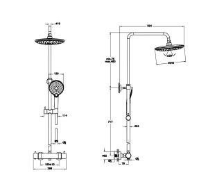 VITRA AQUAHEAT BLISS 240 2F A4720526EXP KOLUMNA PRYSZNICOWA TERMOSTATYCZNA , COPPER