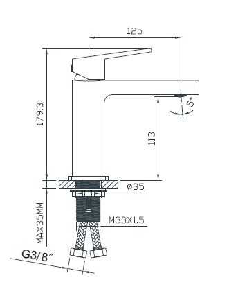 EMPORIA TEO 02010CHR BATERIA UMYWALKOWA , CHROM