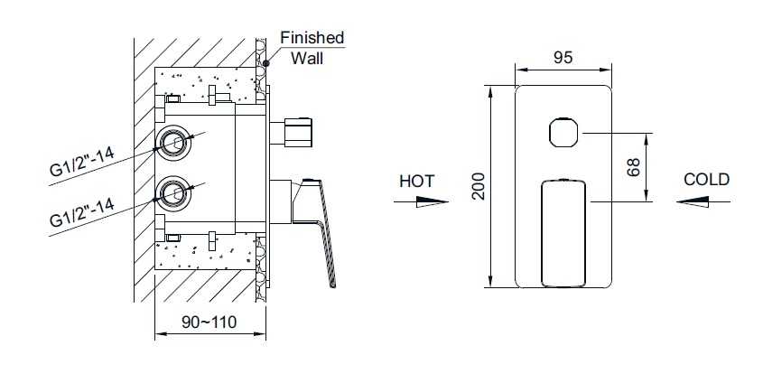 EMPORIA TEO 02042CHR BATERIA WANNOWO-PRYSZNICOWA PODTYNKOWA , Z&nbsp;BOXEM 2-WYJŚCIOWYM , CHROM