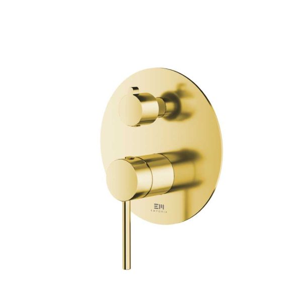 EMPORIA FLY 03042GD BATERIA WANNOWO-PRYSZNICOWA PODTYNKOWA , Z&nbsp;BOXEM 2-WYJŚCIOWYM , ZŁOTY