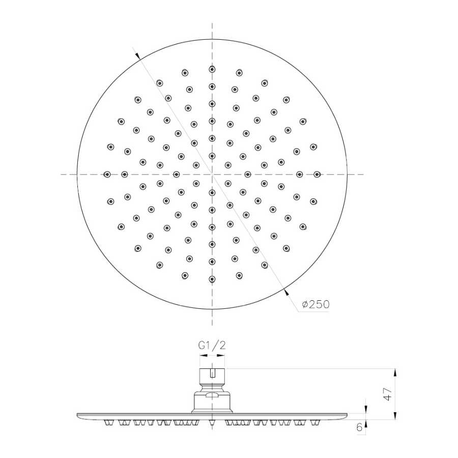 EMPORIA 04060BN DESZCZOWNICA OKRĄGŁA 25 CM&nbsp;, GUN METAL