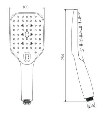 EMPORIA 040732N SŁUCHAWKA PRYSZNICOWA 3-FUNKCYJNA , NIKIEL SZCZOTKOWANY