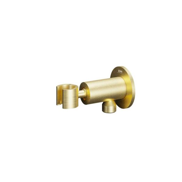 EMPORIA 04080GN-P PRZYŁĄCZE KĄTOWE Z&nbsp;UCHWYTEM NA&nbsp;SŁUCHAWKĘ PRYSZNICOWĄ , POWŁOKA PVD , ZŁOTY SZCZOTKOWANY